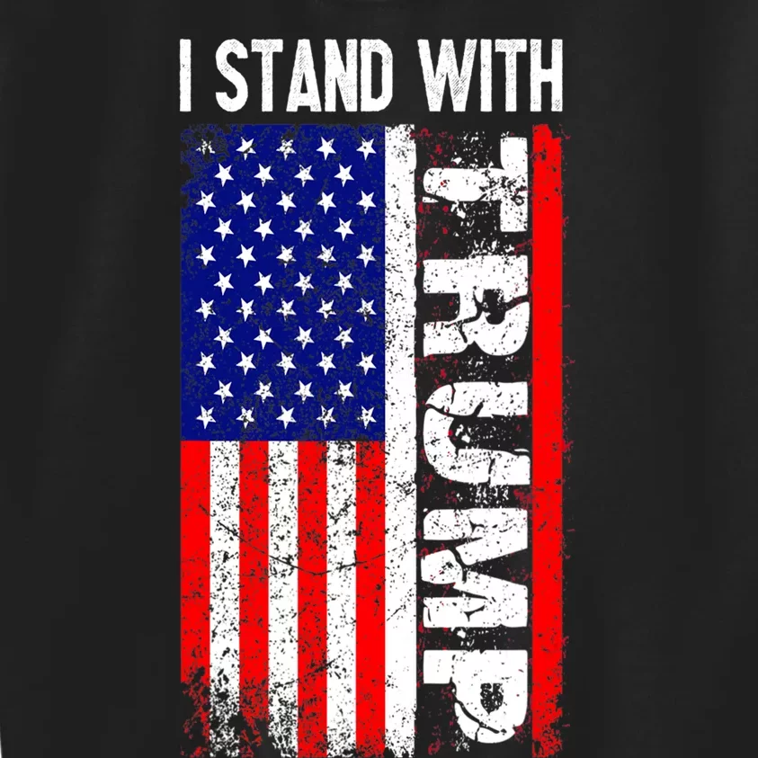 i stand with president trump pro trump supporter anti biden Kids Sweatshirt