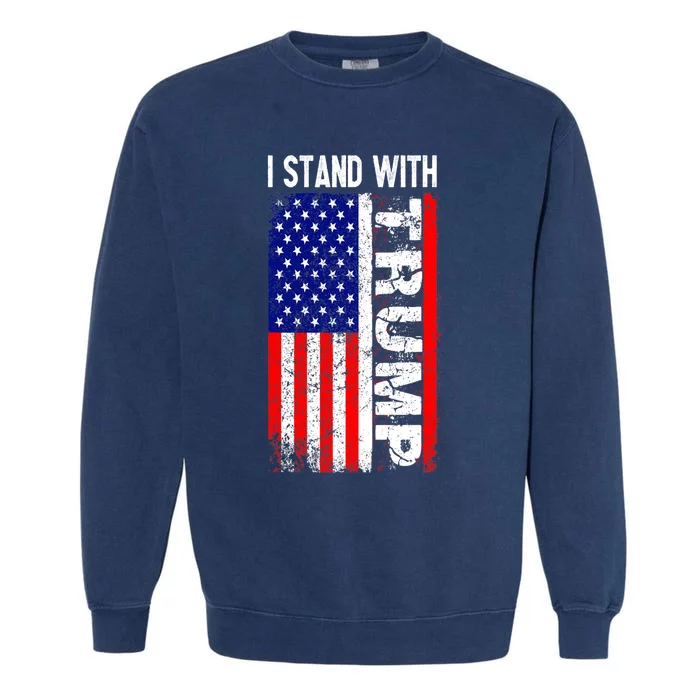 i stand with president trump pro trump supporter anti biden Garment-Dyed Sweatshirt