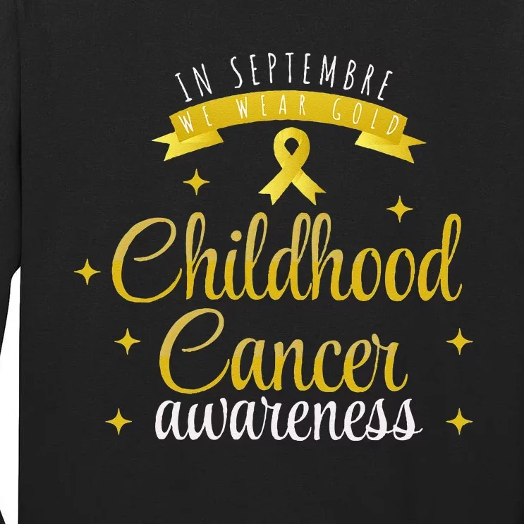 in september we wear gold childhood cancer awareness Tall Long Sleeve T-Shirt