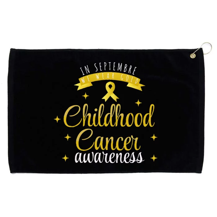 in september we wear gold childhood cancer awareness Grommeted Golf Towel