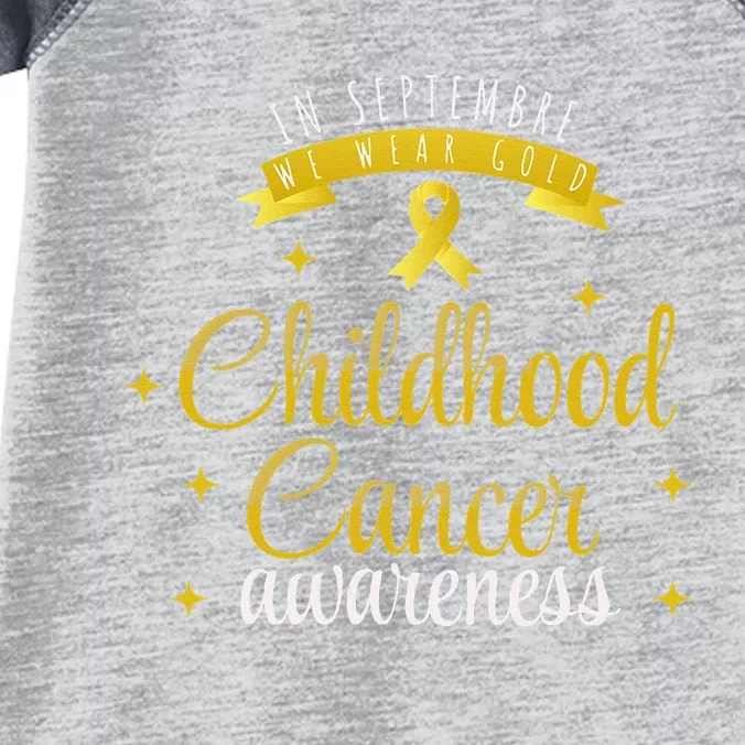 in september we wear gold childhood cancer awareness Infant Baby Jersey Bodysuit