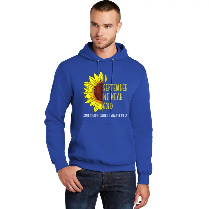 In September Wear Gold Childhood Cancer Awareness Sunflower Hoodie