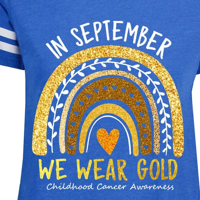 In September We Wear Gold Childhood Cancer Awareness Enza Ladies Jersey Football T-Shirt