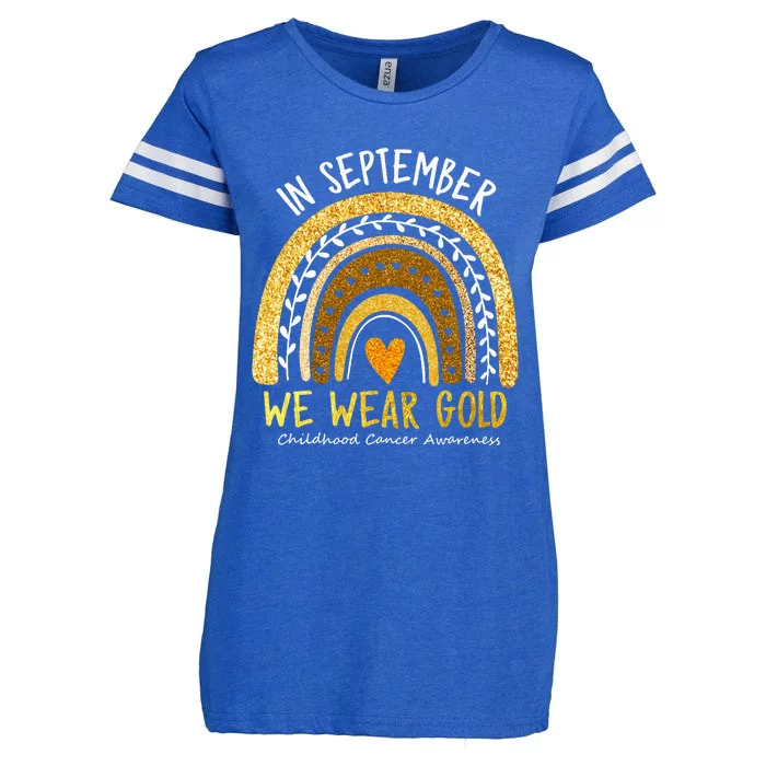 In September We Wear Gold Childhood Cancer Awareness Enza Ladies Jersey Football T-Shirt