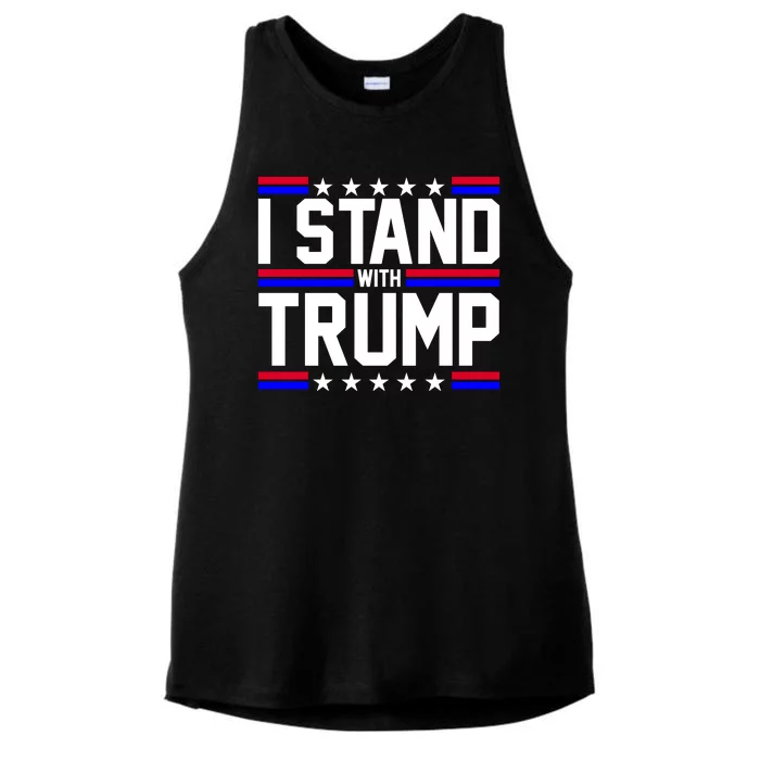 I Stand With Trump Usa Election Ladies Tri-Blend Wicking Tank