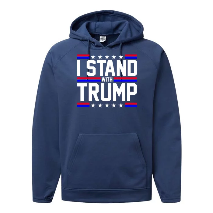 I Stand With Trump Usa Election Performance Fleece Hoodie