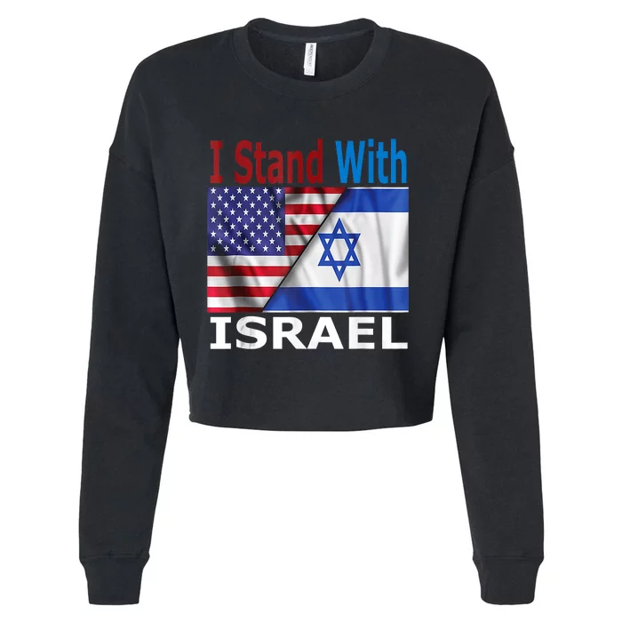 I Stand With Israel Pray For Israel Flag Design Cropped Pullover Crew