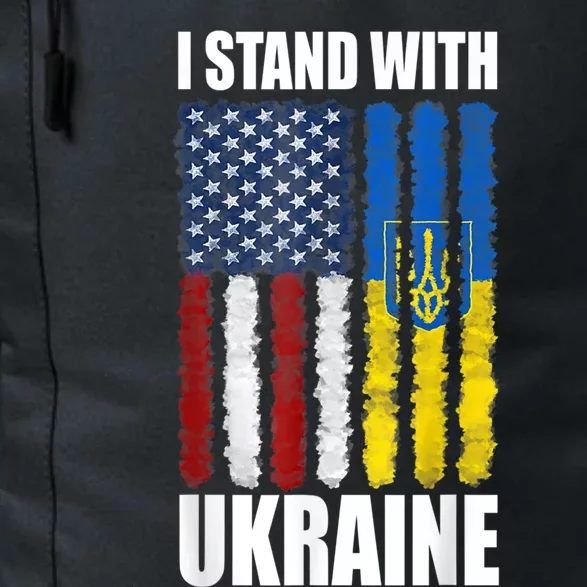 I Stand With Ukraine American Ukrainian Flag Gift Daily Commute Backpack