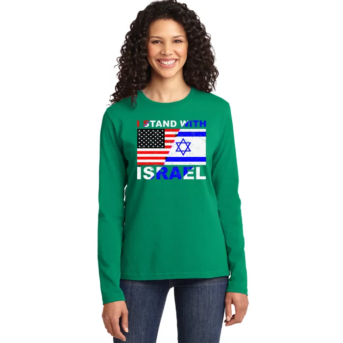 I Stand With Israel Israeli Palestinian Conflict Pro Israel Ladies Long Sleeve Shirt