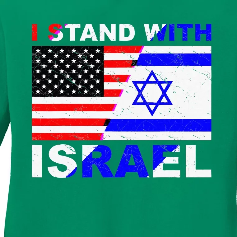 I Stand With Israel Israeli Palestinian Conflict Pro Israel Ladies Long Sleeve Shirt