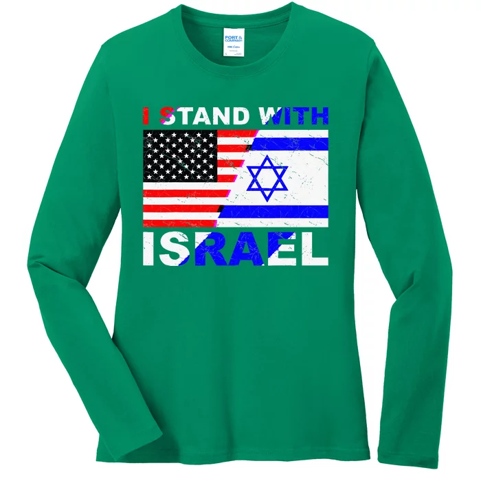 I Stand With Israel Israeli Palestinian Conflict Pro Israel Ladies Long Sleeve Shirt