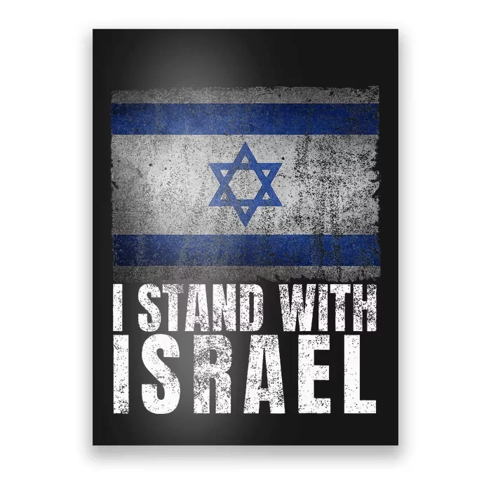 I Stand With Israel Jewish Gifts Heritage Israeli Flag Poster