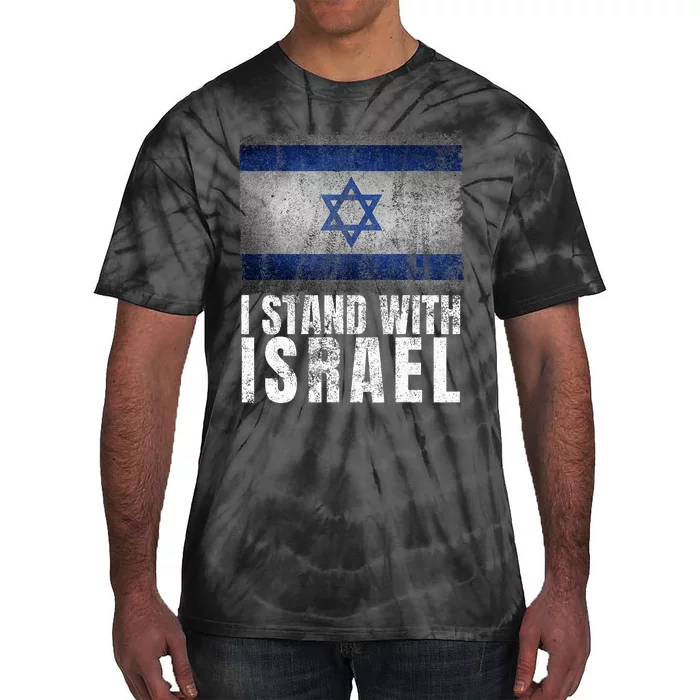 I Stand With Israel Jewish Gifts Heritage Israeli Flag Tie-Dye T-Shirt