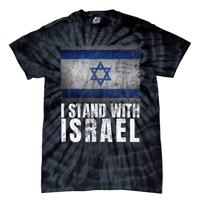 I Stand With Israel Jewish Gifts Heritage Israeli Flag Tie-Dye T-Shirt