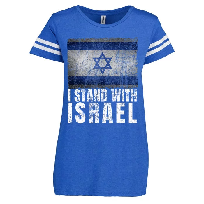 I Stand With Israel Jewish Gifts Heritage Israeli Flag Enza Ladies Jersey Football T-Shirt