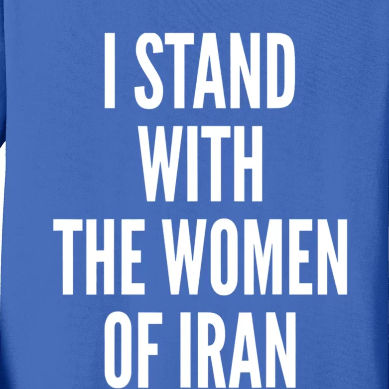 I Stand With The Of Iran Iranian Flag Freeiran Fist Gift Kids Long Sleeve Shirt