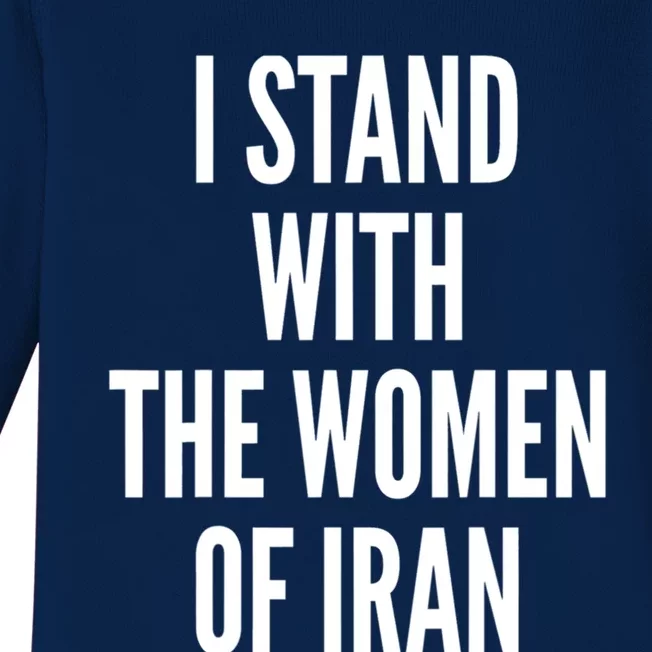 I Stand With The Of Iran Iranian Flag Freeiran Fist Gift Baby Long Sleeve Bodysuit