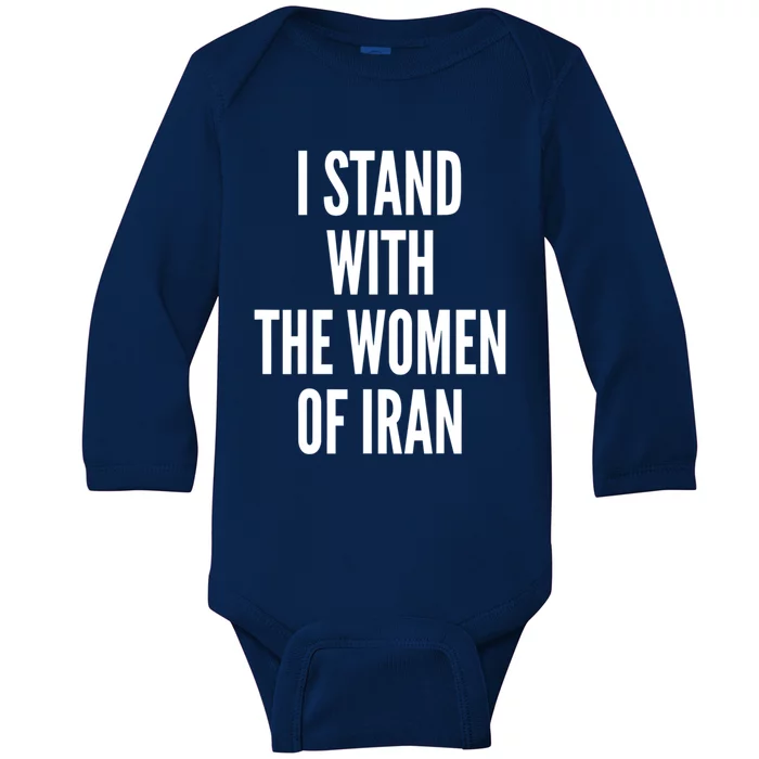 I Stand With The Of Iran Iranian Flag Freeiran Fist Gift Baby Long Sleeve Bodysuit