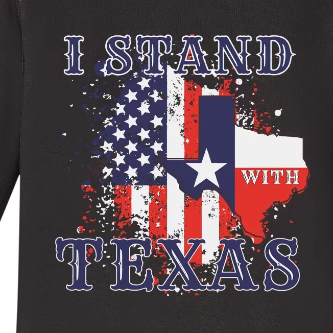 I Stand With Texas Baby Long Sleeve Bodysuit