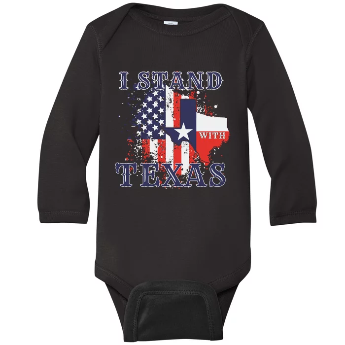 I Stand With Texas Baby Long Sleeve Bodysuit