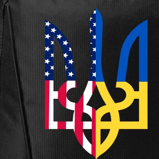 I Stand With Ukraine Flag Emblem I Stand For Ukraine Usaflag Gift City Backpack