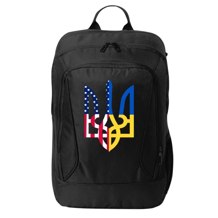 I Stand With Ukraine Flag Emblem I Stand For Ukraine Usaflag Gift City Backpack