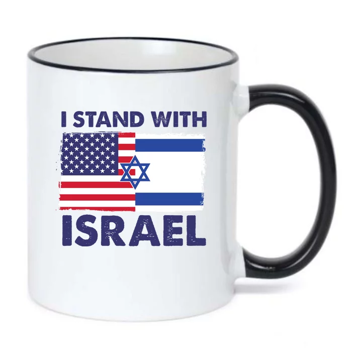 I Stand With Israel Usa Flag Black Color Changing Mug