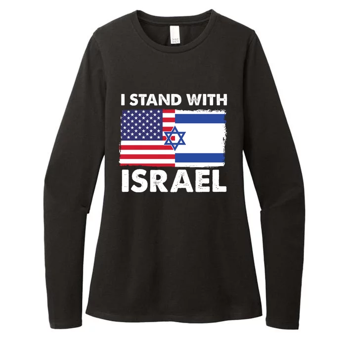 I Stand With Israel Usa Flag Womens CVC Long Sleeve Shirt