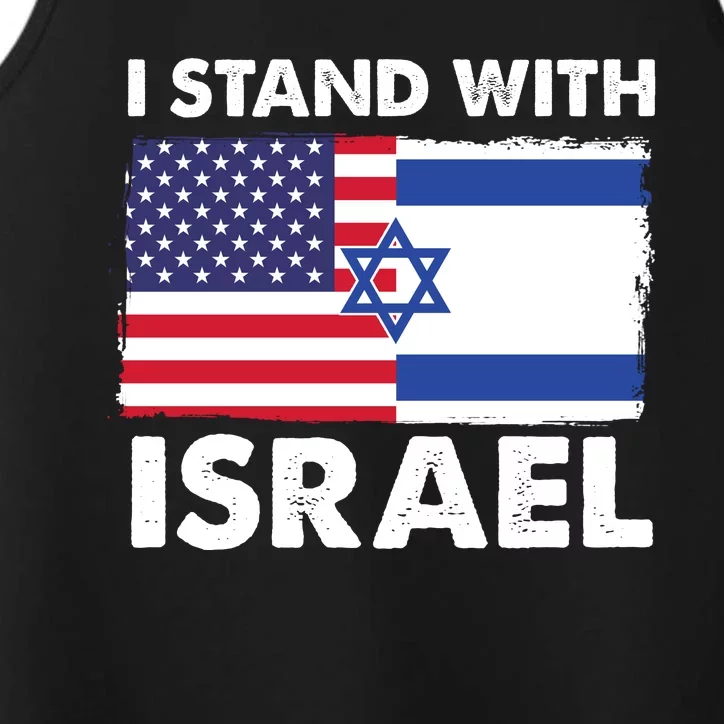 I Stand With Israel Usa Flag Performance Tank