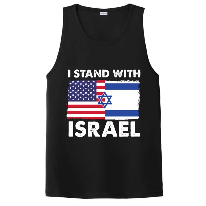 I Stand With Israel Usa Flag Performance Tank