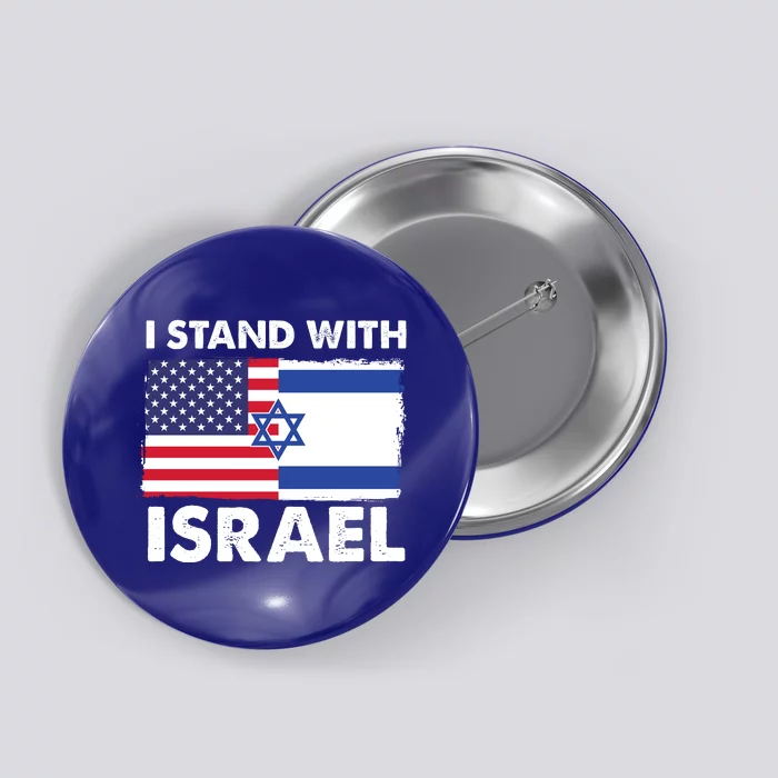 I Stand With Israel Usa Flag Button