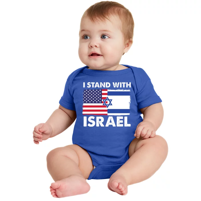 I Stand With Israel Usa Flag Baby Bodysuit