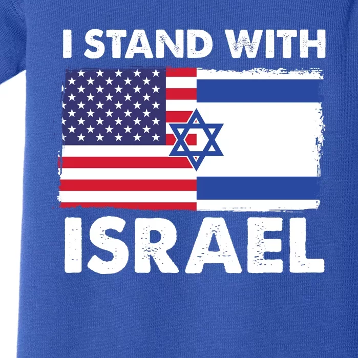 I Stand With Israel Usa Flag Baby Bodysuit