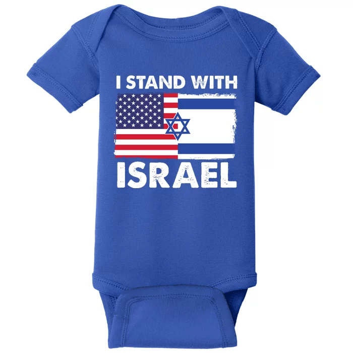 I Stand With Israel Usa Flag Baby Bodysuit