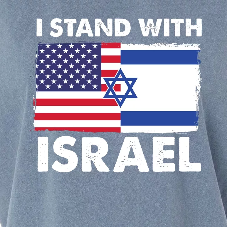 I Stand With Israel Usa Flag Garment-Dyed Women's Muscle Tee