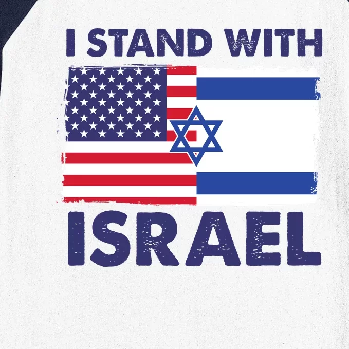 I Stand With Israel Usa Flag Baseball Sleeve Shirt