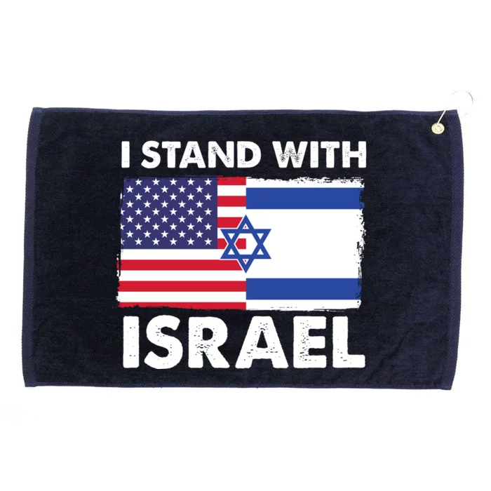 I Stand With Israel Usa Flag Grommeted Golf Towel