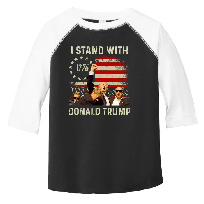 I Stand With Trump Fight With Trump 2024 Toddler Fine Jersey T-Shirt