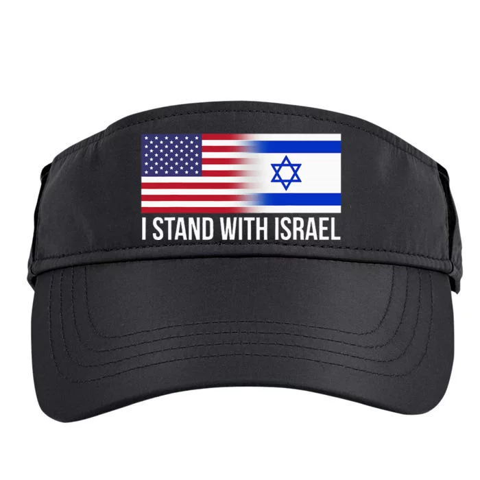 I Stand With Israel Usa Israeli Flag Jewish Adult Drive Performance Visor