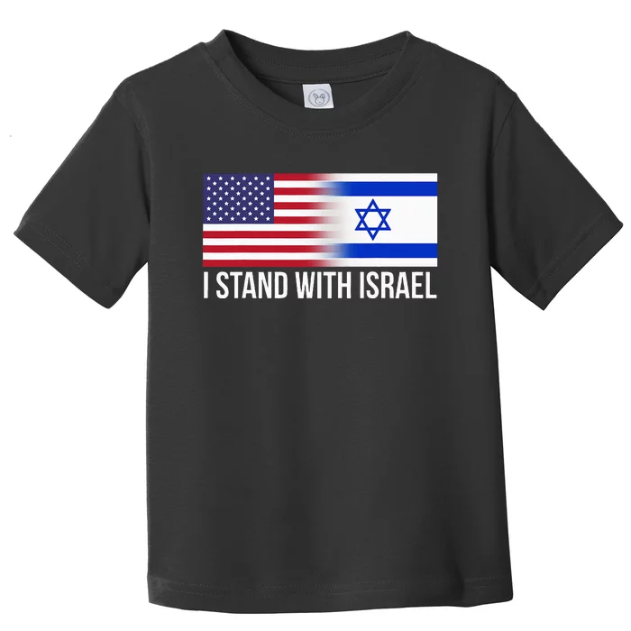 I Stand With Israel Usa Israeli Flag Jewish Toddler T-Shirt