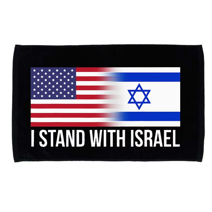 I Stand With Israel Usa Israeli Flag Jewish Microfiber Hand Towel