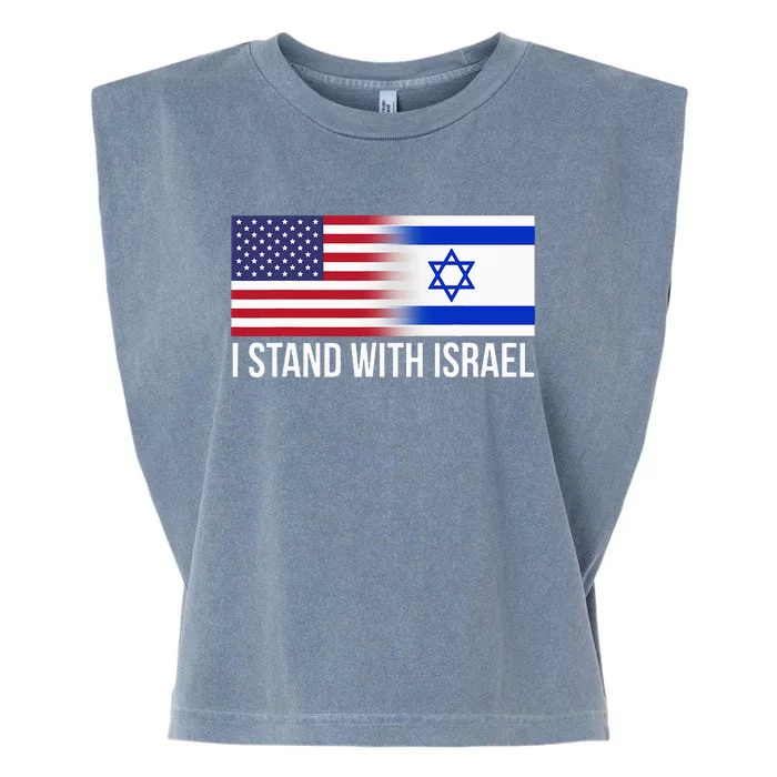 I Stand With Israel Usa Israeli Flag Jewish Garment-Dyed Women's Muscle Tee