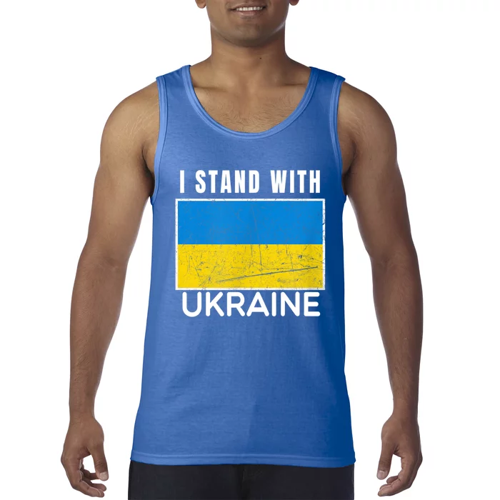 I Stand With Ukraine Flag For Ukrainian Lover Gift Tank Top