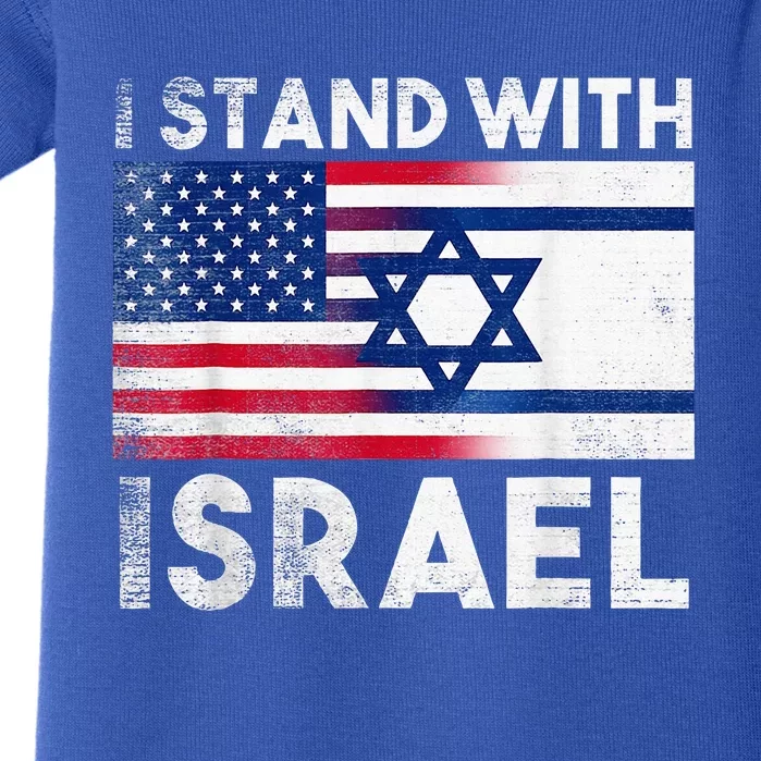 I Stand With Israel Pray For Israel Us And Israel Flag Baby Bodysuit