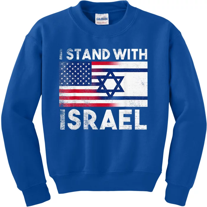 I Stand With Israel Pray For Israel Us And Israel Flag Kids Sweatshirt