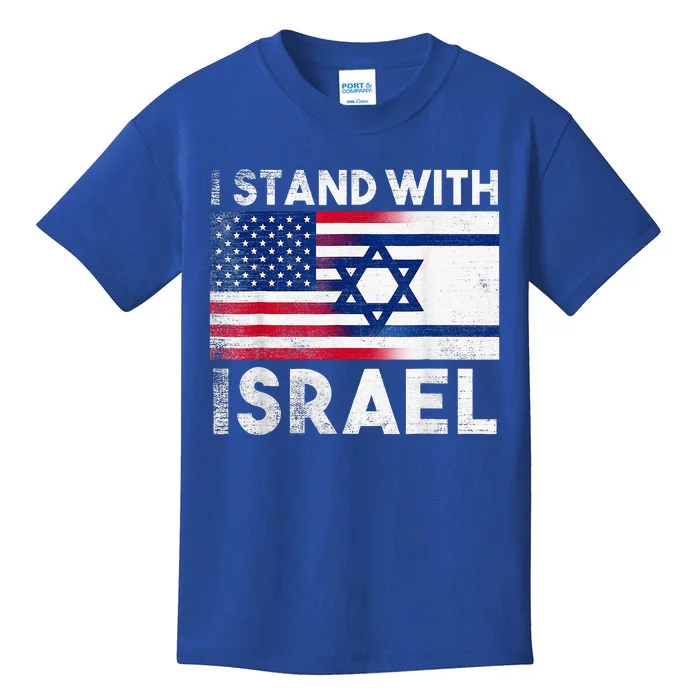 I Stand With Israel Pray For Israel Us And Israel Flag Kids T-Shirt