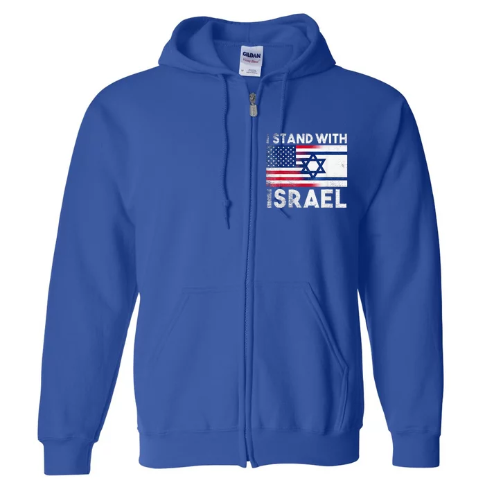 I Stand With Israel Pray For Israel Us And Israel Flag Full Zip Hoodie