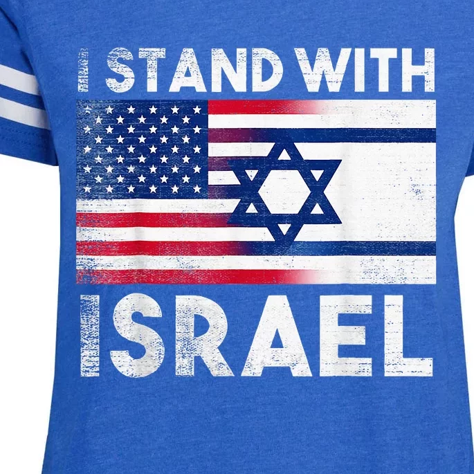 I Stand With Israel Pray For Israel Us And Israel Flag Enza Ladies Jersey Football T-Shirt