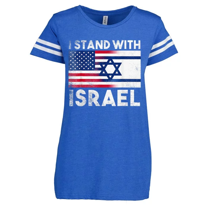 I Stand With Israel Pray For Israel Us And Israel Flag Enza Ladies Jersey Football T-Shirt