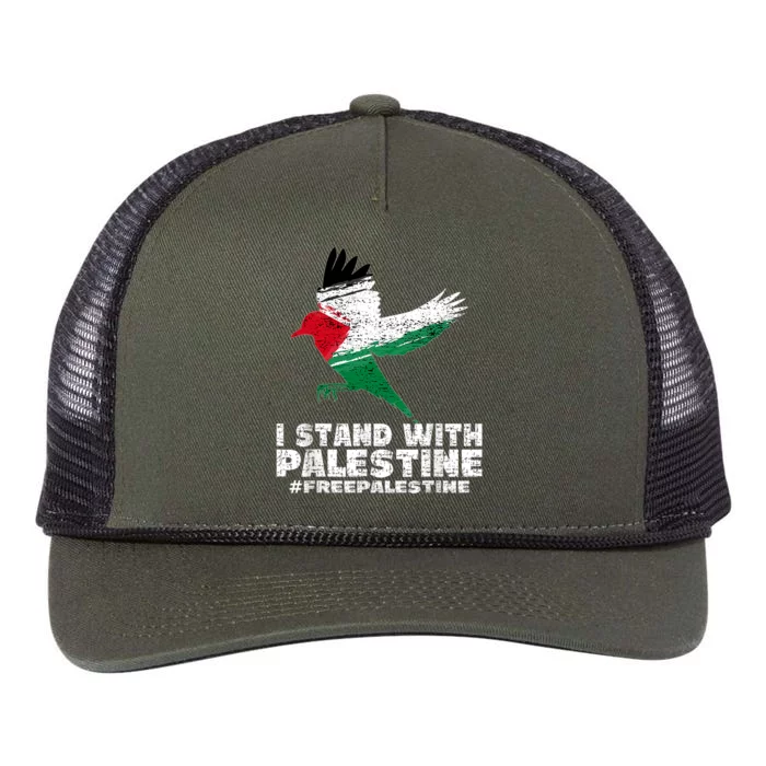 I Stand With Palestine For Their Freedom Free Palestine Retro Rope Trucker Hat Cap